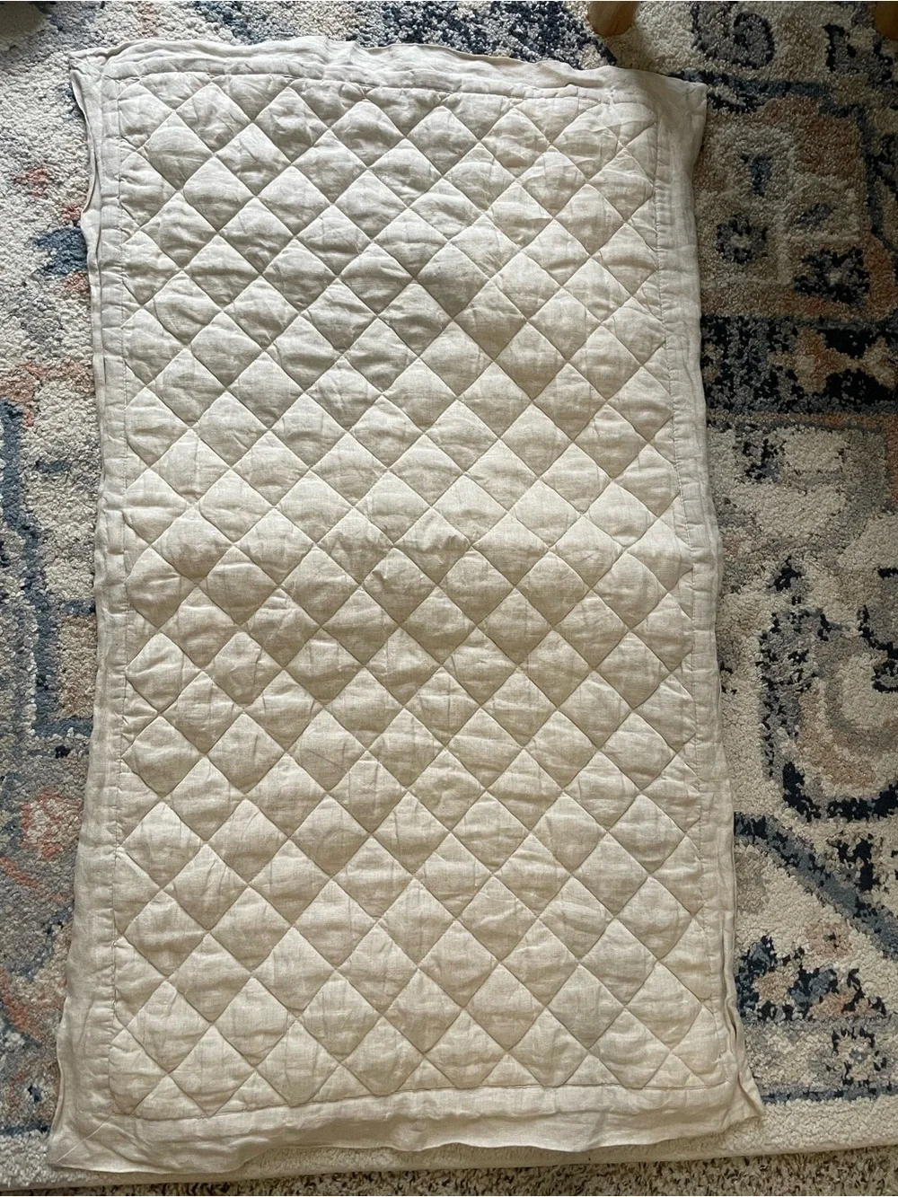 Pottery Barn Belgian Linen Diamond Quilted Sham - Set of 2  - King Size